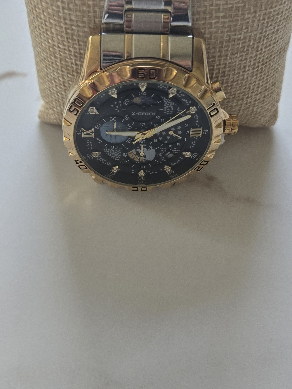 Gold and Black Men's Chronograph Watch
